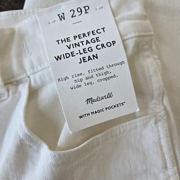 Madewell The Petite Perfect Vintage Wide-Leg Crop Jean Size 29P NWT - Picture 10 of 12